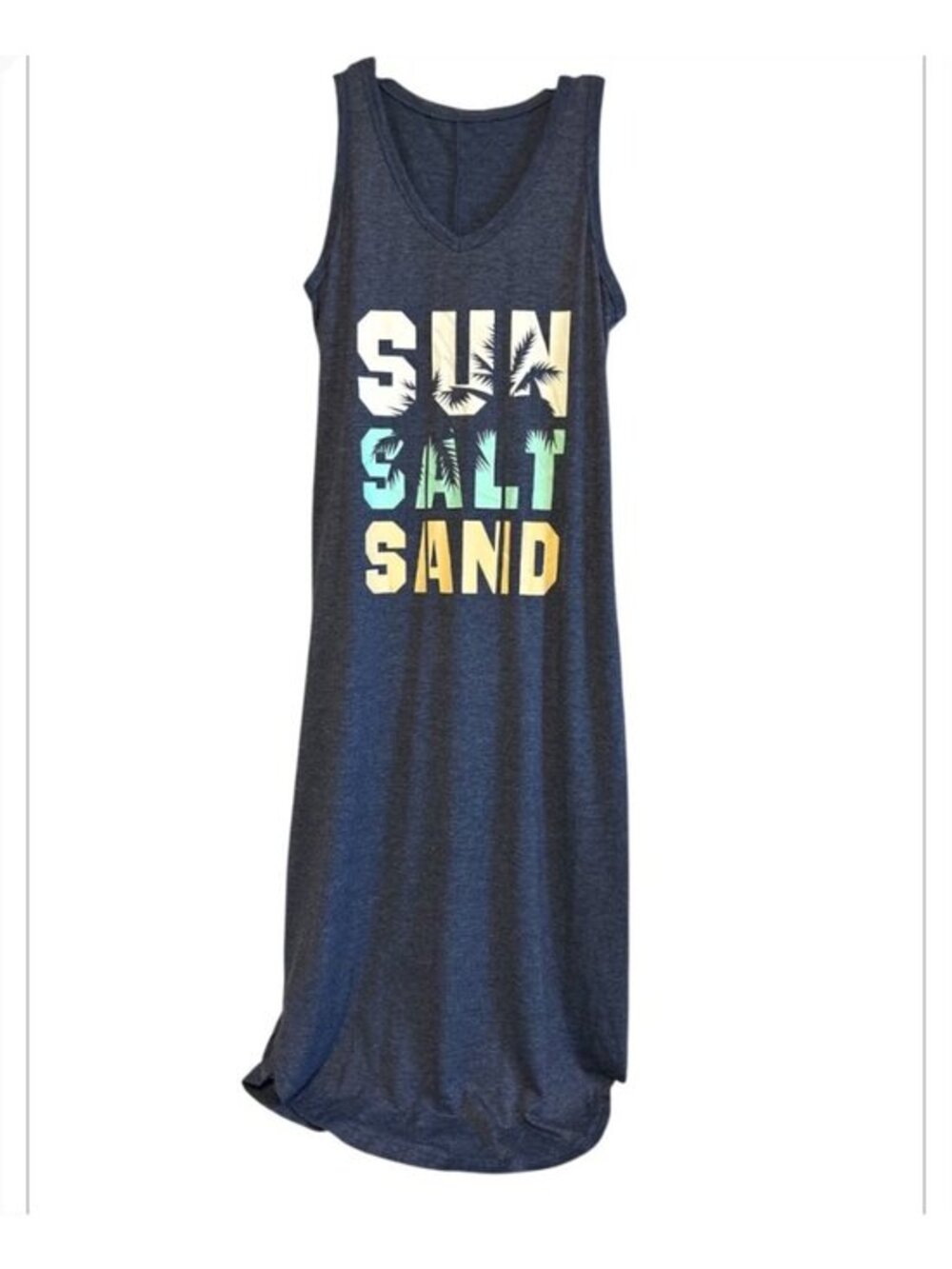 SHEIN Blue Sun Salt Sand Long Beach Pool Swim Dress Size Medium